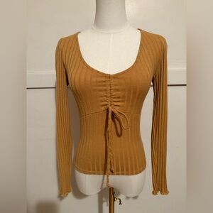 Altar’d State Mustard Long Sleeve Top